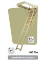 70x120 cm (patalpos aukštis H iki 280 cm) Sudedami segmentiniai palėpės laiptai su medinėmis kopėčiomis LWS Plus