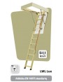 60x120 cm (patalpos aukštis H iki 280 cm) Sudedami segmentiniai palėpės laiptai su medinėmis kopėčiomis LWL Extra