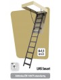 60x120 cm (patalpos aukštis H iki 280 cm) Sudedami segmentiniai palėpės laiptai su metalinėmis kopėčiomis LMS Smart