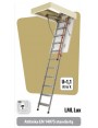 60x120 cm (patalpos aukštis H iki 280 cm) Sudedami segmentiniai palėpės laiptai su metalinėmis kopėčiomis LML Lux